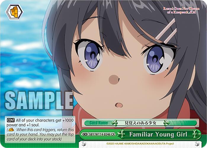 Weiss Schwarz Rascal Does Not Dream Series Familiar Young Girl SBY/W114-E046 CR Climax Rare Near Mint