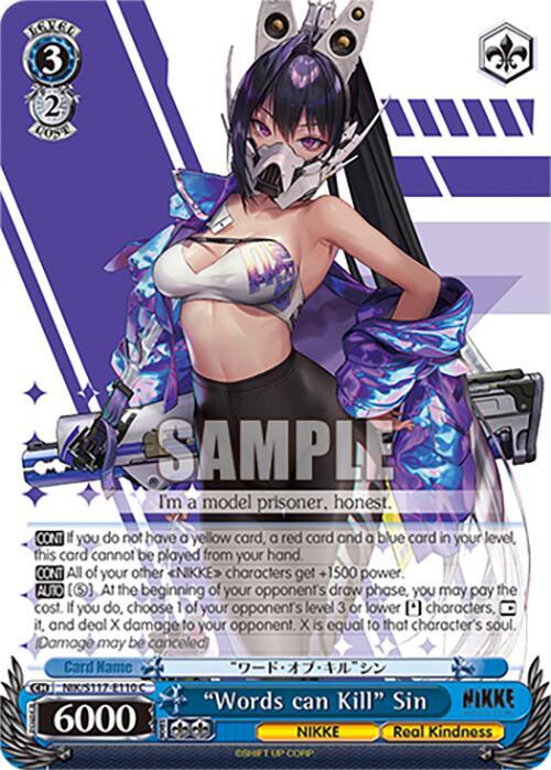 Weiss Schwarz GODDESS OF VICTORY: NIKKE "Words can Kill" Sin NIK/S117-E110 C Common Near Mint