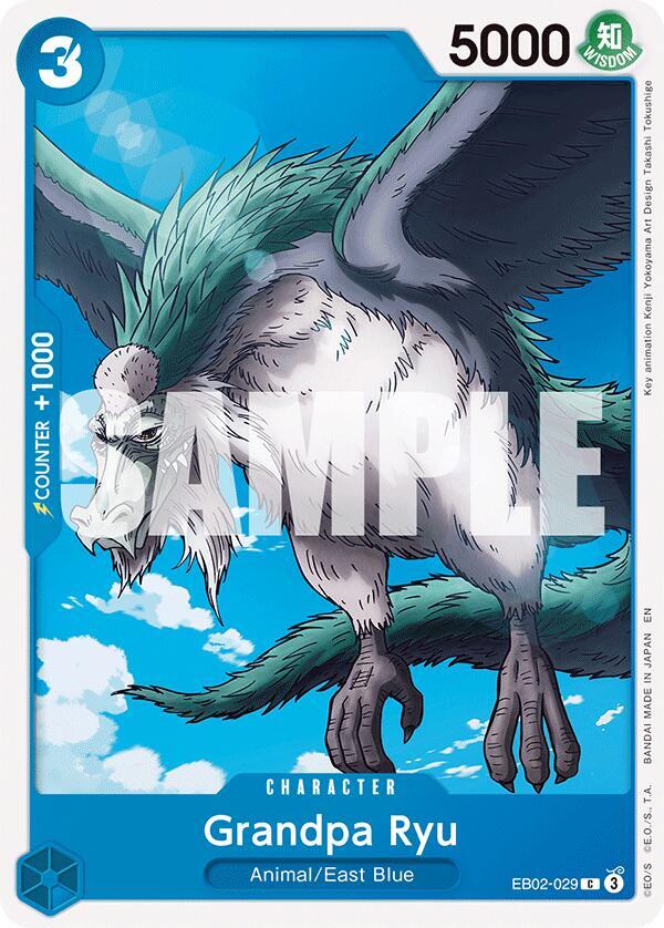 One Piece Card Game Extra Booster: Anime 25th Collection Grandpa Ryu EB02-029 C Near Mint