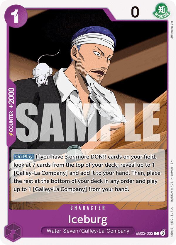 One Piece Card Game Extra Booster: Anime 25th Collection Iceburg EB02-032 C Near Mint