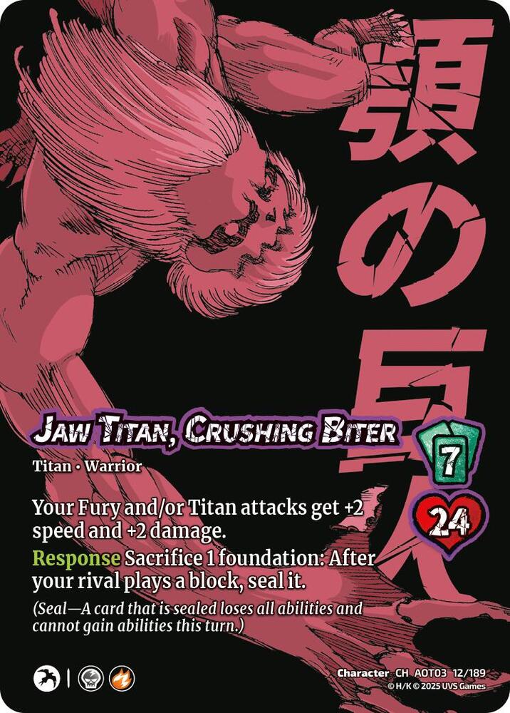 UniVersus Attack on Titan: Apocalypse Porco Galliard // Jaw Titan, Crushing Biter 12/189 Character