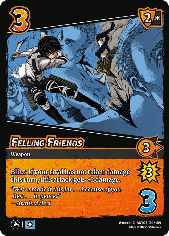 UniVersus Attack on Titan: Apocalypse Felling Friends 24/189 Common Near Mint