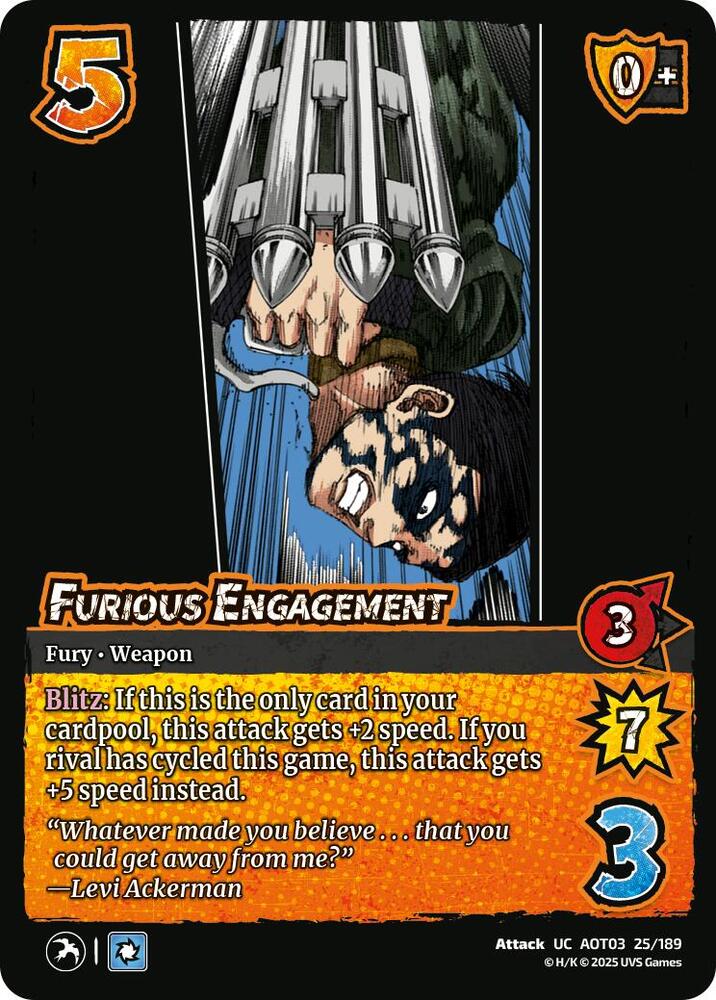 UniVersus Attack on Titan: Apocalypse Furious Engagement 25/189 Uncommon Near Mint