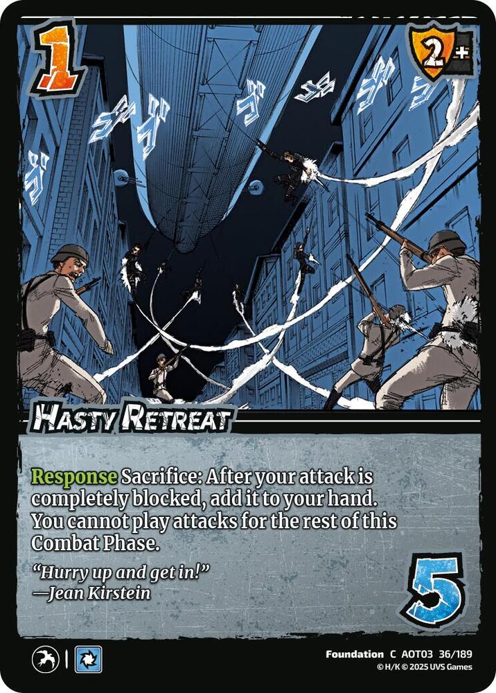 UniVersus Attack on Titan: Apocalypse Hasty Retreat 36/189 Common Near Mint