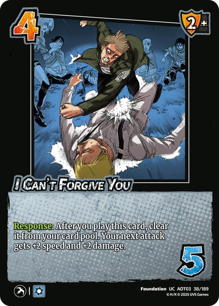UniVersus Attack on Titan: Apocalypse I Can't Forgive You 38/189 Uncommon Near Mint