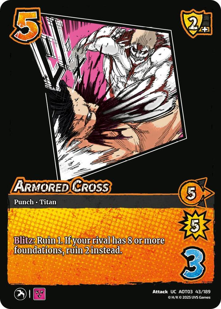 UniVersus Attack on Titan: Apocalypse Armored Cross 43/189 Uncommon Near Mint