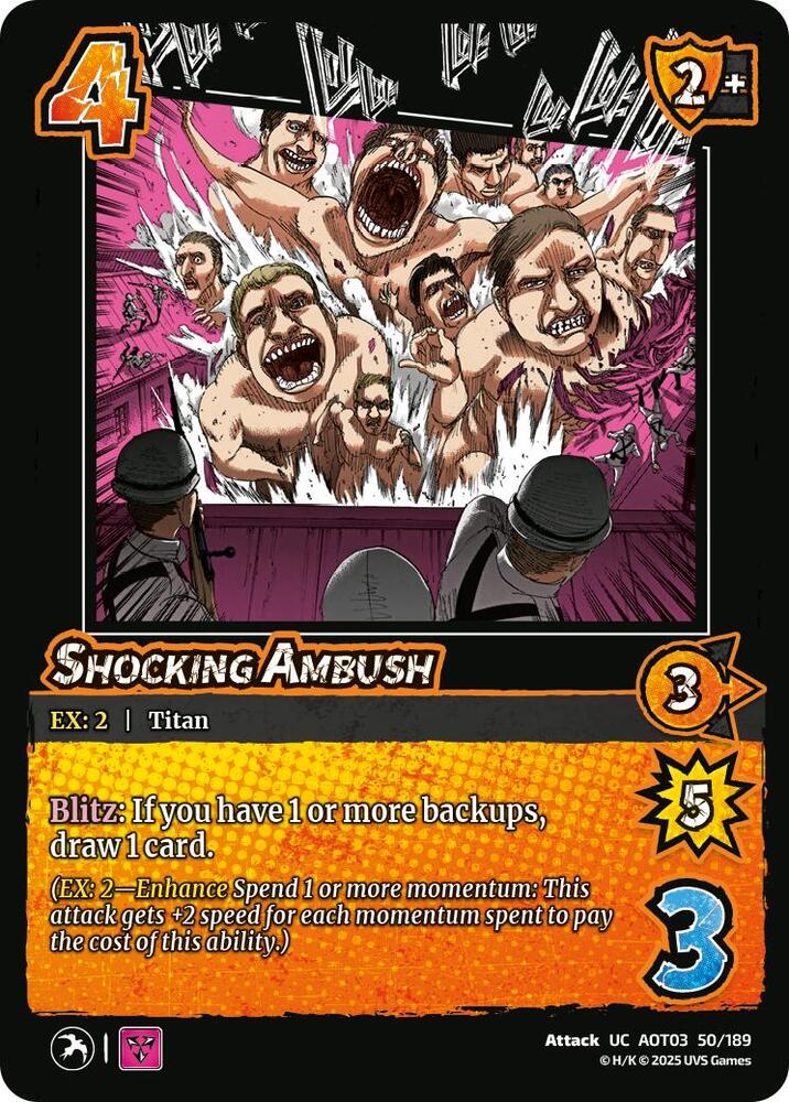 UniVersus Attack on Titan: Apocalypse Shocking Ambush 50/189 Uncommon Near Mint
