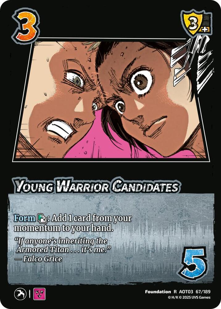 UniVersus Attack on Titan: Apocalypse Young Warrior Candidates 67/189 Rare Near Mint Foil