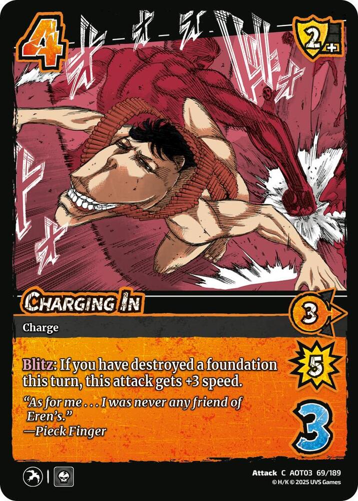UniVersus Attack on Titan: Apocalypse Charging In 69/189 Common