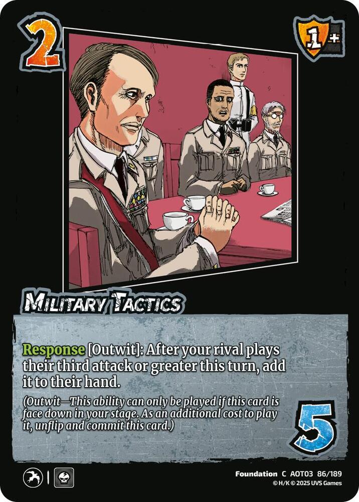 UniVersus Attack on Titan: Apocalypse Military Tactics 86/189 Common Near Mint