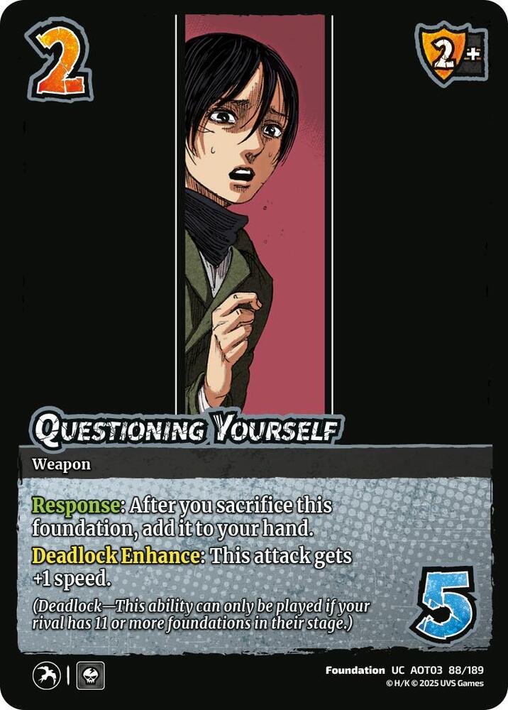 UniVersus Attack on Titan: Apocalypse Questioning Yourself 88/189 Uncommon Near Mint