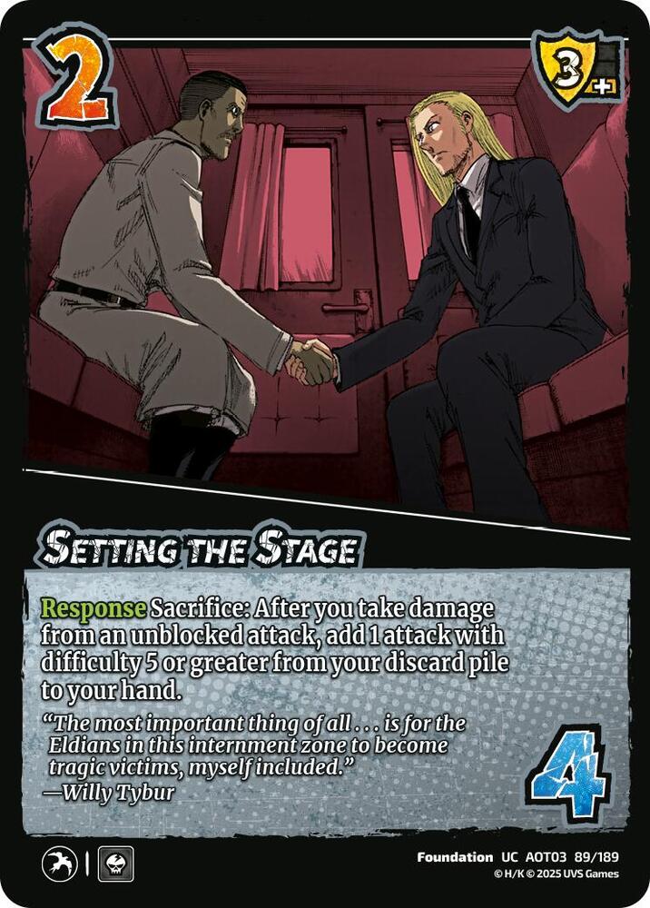 UniVersus Attack on Titan: Apocalypse Setting the Stage 89/189 Uncommon Near Mint
