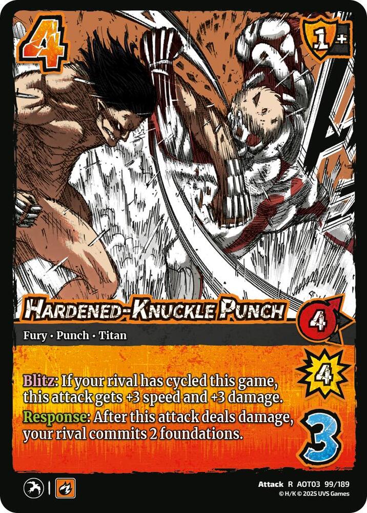 UniVersus Attack on Titan: Apocalypse Hardened-Knuckle Punch 99/189 Rare Foil