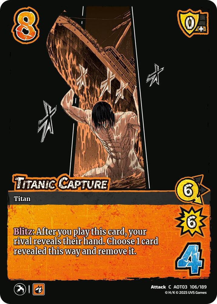 UniVersus Attack on Titan: Apocalypse Titanic Capture 106/189 Common Near Mint