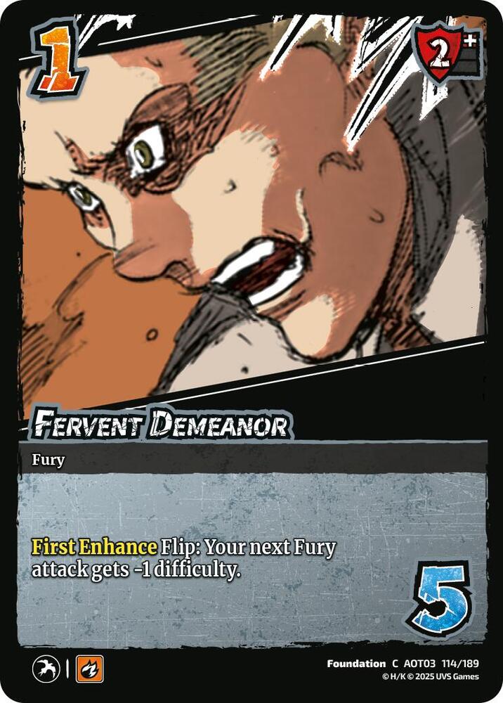 UniVersus Attack on Titan: Apocalypse Fervent Demeanor 114/189 Common Near Mint