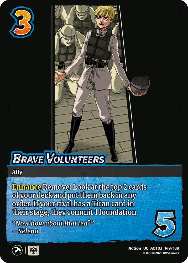 UniVersus Attack on Titan: Apocalypse Brave Volunteers 149/189 Uncommon Near Mint