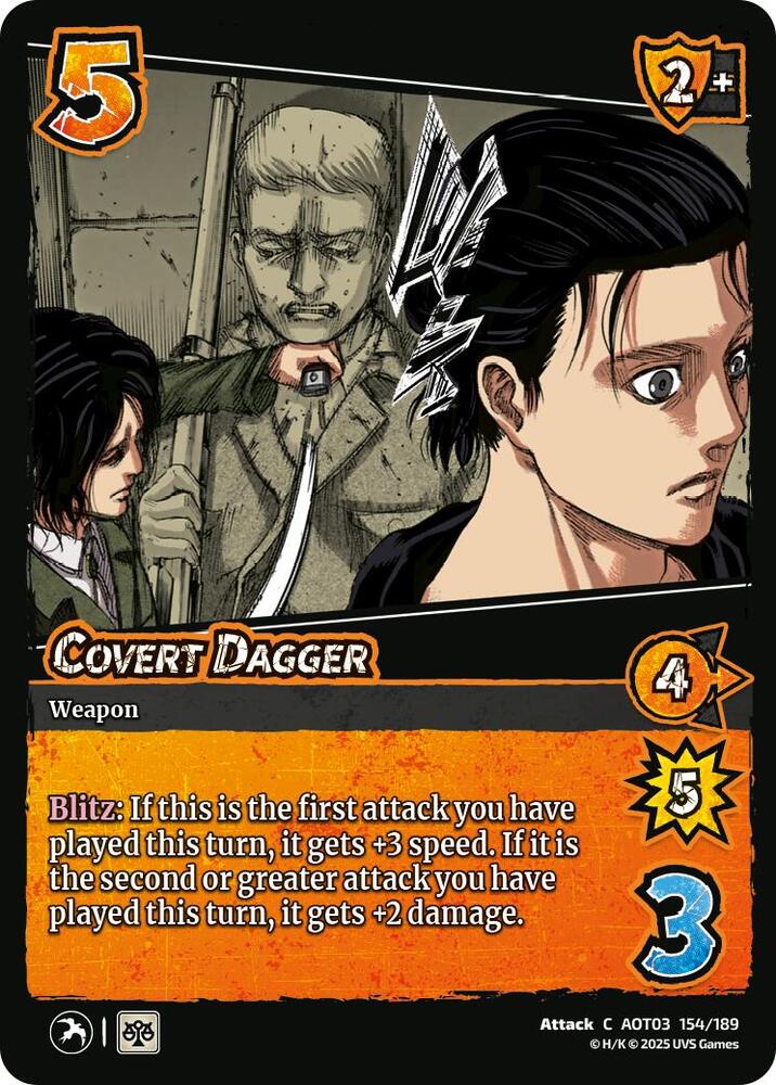 UniVersus Attack on Titan: Apocalypse Covert Dagger 154/189 Common Near Mint