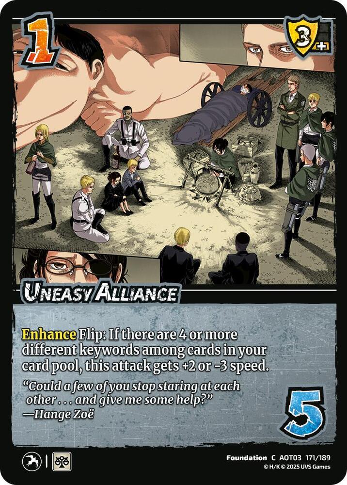 UniVersus Attack on Titan: Apocalypse Uneasy Alliance 171/189 Common Near Mint