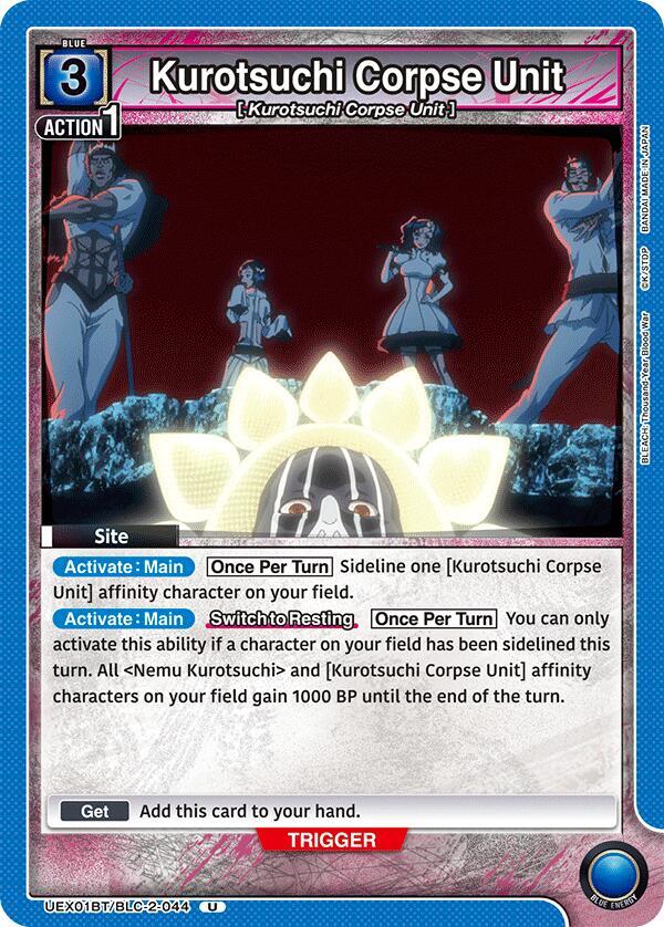 Union Arena UEX01BT: BLEACH: Thousand-Year Blood War Vol.2 Kurotsuchi Corpse Unit UEX01BT/BLC-2-044 Uncommon Near Mint