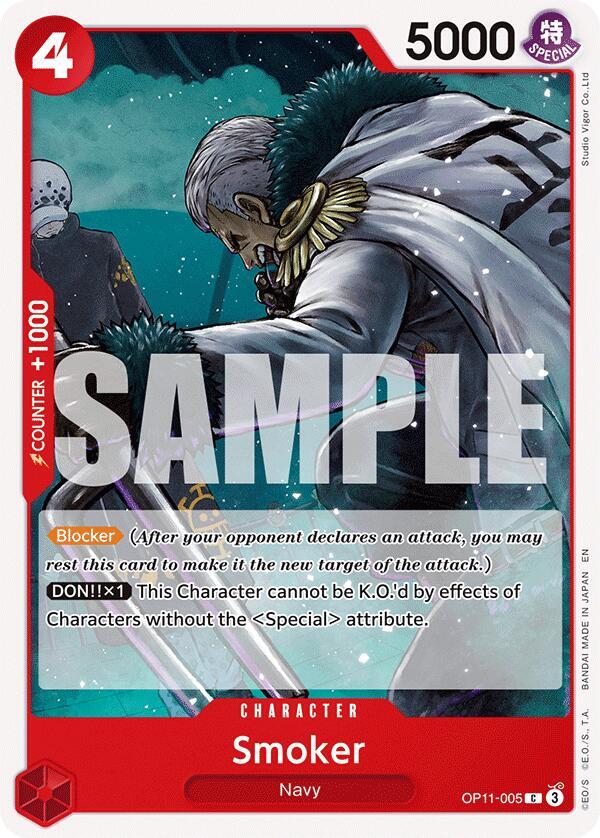 One Piece Card Game A Fist of Divine Speed Smoker OP11-005 Common