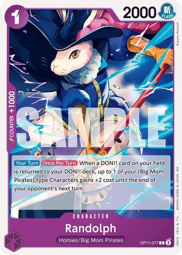One Piece Card Game A Fist of Divine Speed Randolph OP11-077 C Near Mint