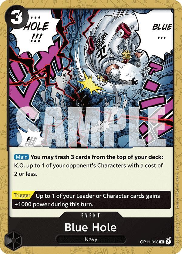 One Piece Card Game A Fist of Divine Speed Blue Hole OP11-098 Common