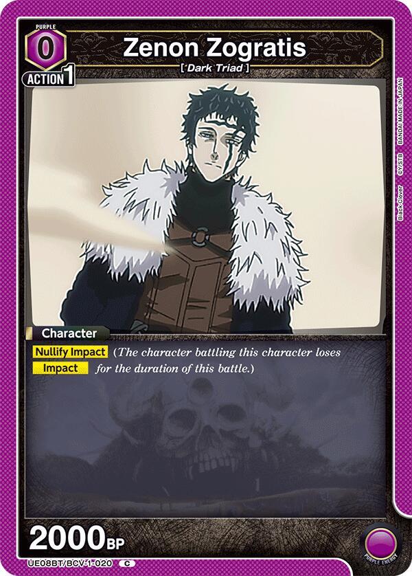 Union Arena UE08BT: Black Clover Zenon Zogratis (020) UE08BT/BCV-1-020 Common