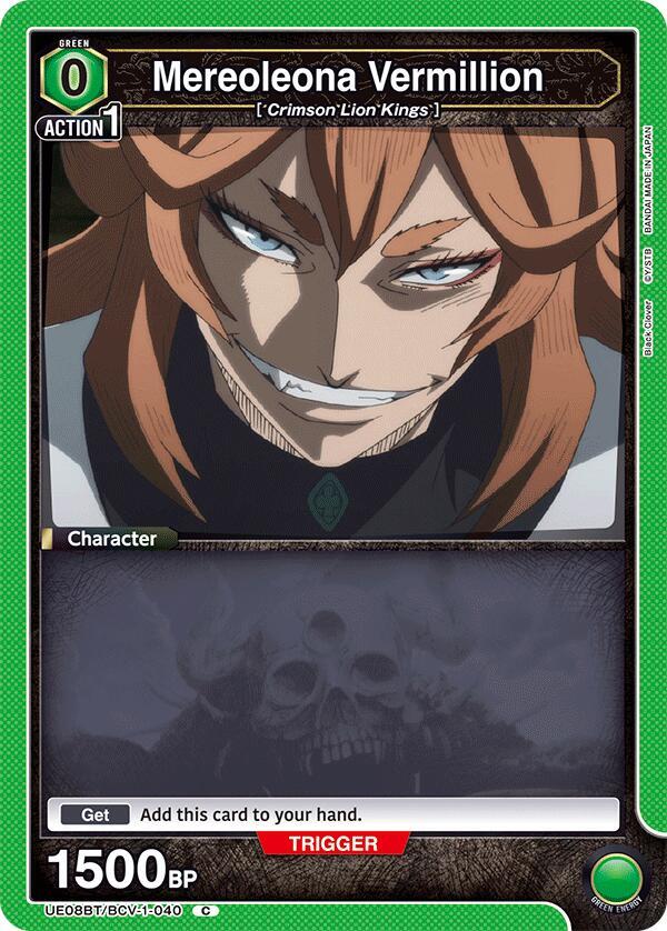 Union Arena UE08BT: Black Clover Mereoleona Vermillion (040) UE08BT/BCV-1-040 Common