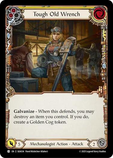 Flesh & Blood TCG High Seas Tough Old Wrench (Yellow) SEA034 Common Near Mint