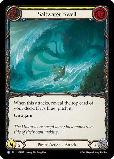 Flesh & Blood TCG High Seas Saltwater Swell (Yellow) SEA143 Rare Near Mint