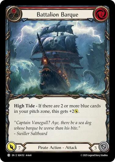 Flesh & Blood TCG High Seas Battalion Barque (Red) SEA152 Common Near Mint
