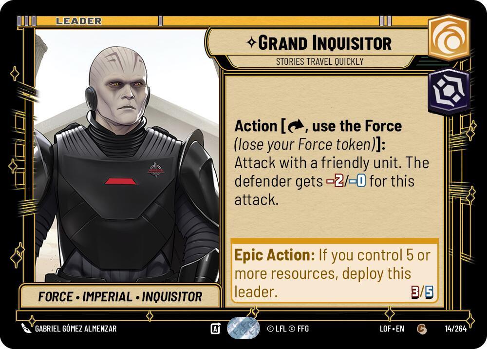 Star Wars Unlimited Legends of the Force Grand Inquisitor - Stories Travel Quickly 014/264 Common Near Mint