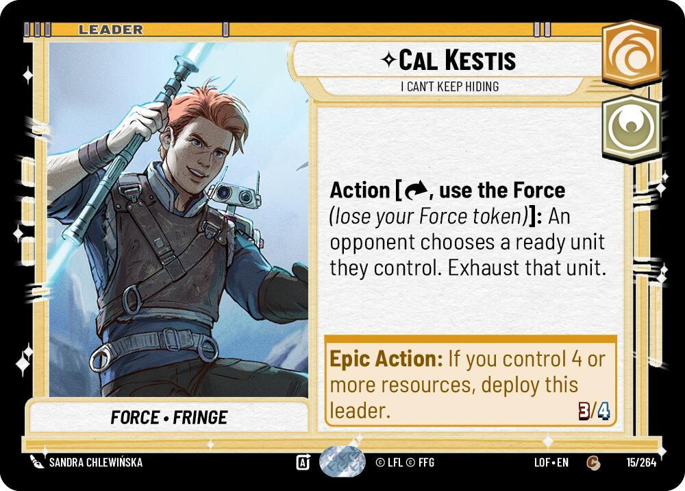 Star Wars Unlimited Legends of the Force Cal Kestis - I Can't Keep Hiding 015/264 Common Near Mint