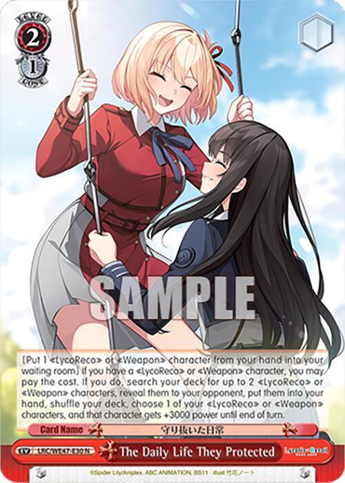Weiss Schwarz Lycoris Recoil Premium Booster The Daily Life They Protected LRC-WE47-E30 N Normal Near Mint