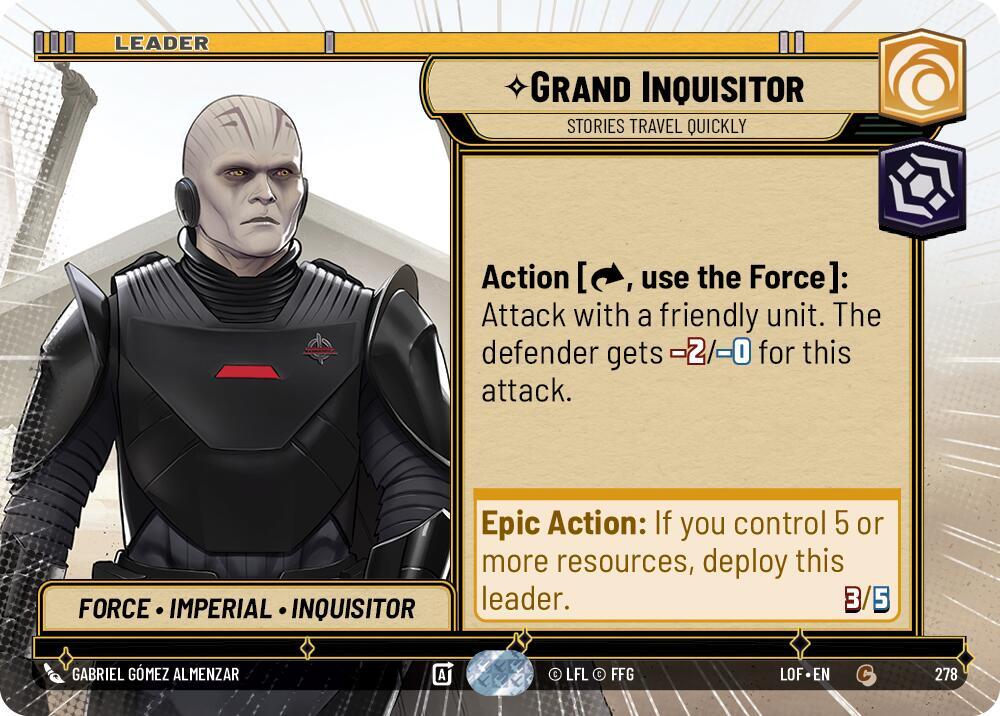 Star Wars Unlimited Legends of the Force Grand Inquisitor - Stories Travel Quickly (Hyperspace) 278 Common