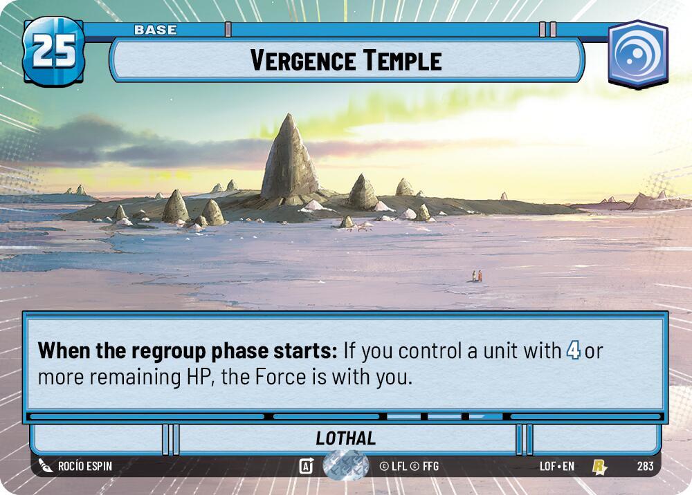 Star Wars: Unlimited Legends of the Force Vergence Temple (Hyperspace) 283 Rare