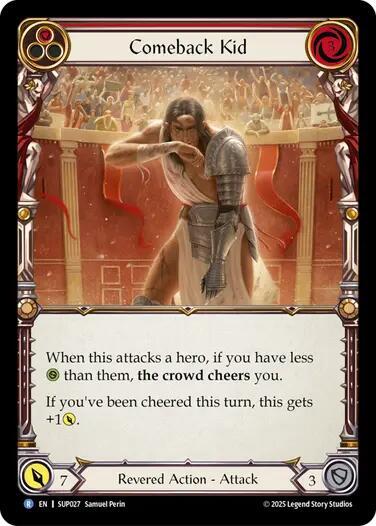 Flesh & Blood TCG Super Slam Comeback Kid (Red) SUP027 Rare Near Mint Rainbow Foil