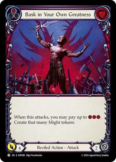 Flesh and Blood TCG Super Slam Bask in Your Own Greatness (Red) SUP098 Rare