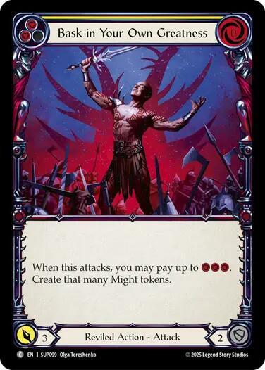 Flesh and Blood TCG Super Slam Bask in Your Own Greatness (Yellow) SUP099 Rare
