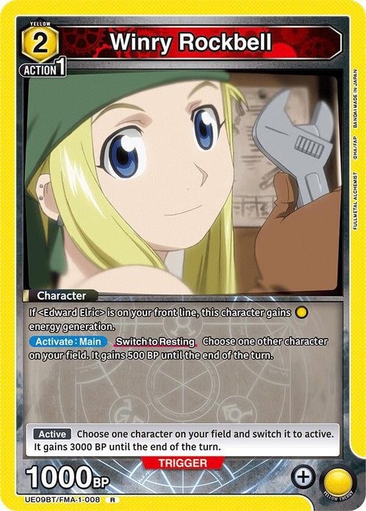Union Arena UE09BT: FULLMETAL ALCHEMIST Winry Rockbell (008) UE09BT/FMA-1-008 Rare