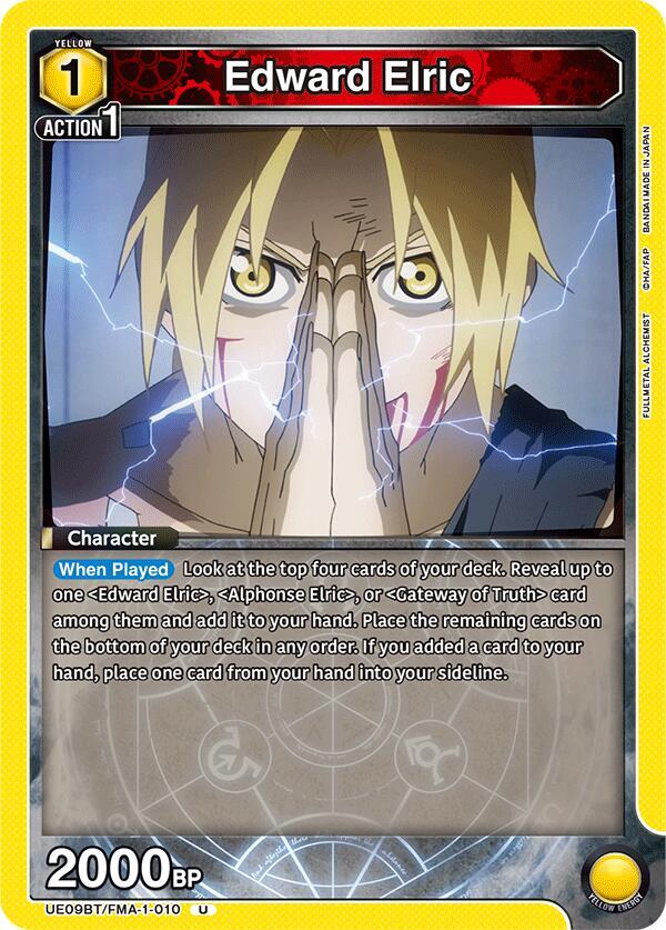 Union Arena UE09BT: FULLMETAL ALCHEMIST Edward Elric (010) UE09BT/FMA-1-010 Uncommon Near Mint