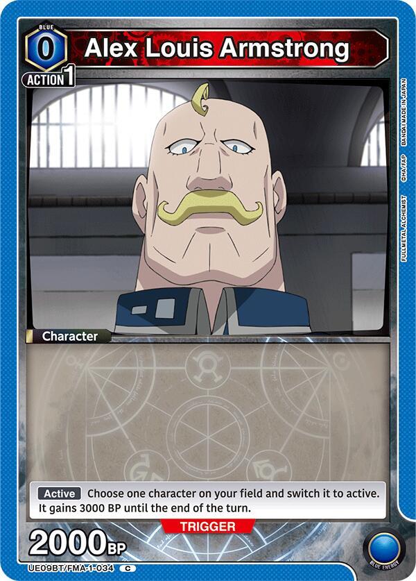 Union Arena UE09BT: FULLMETAL ALCHEMIST Alex Louis Armstrong (034) UE09BT/FMA-1-034 Common Near Mint