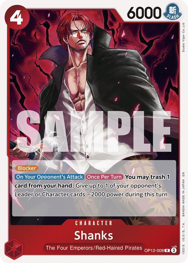 One Piece Card Game Legacy of the Master Shanks (008) OP12-008 R Near Mint Foil