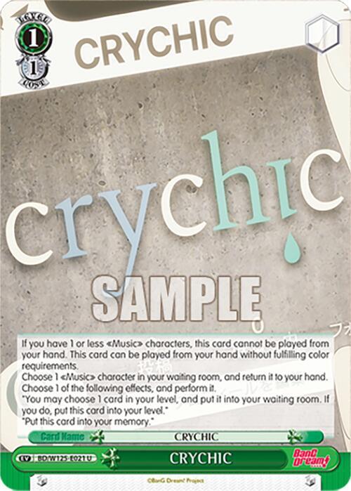 Weiss Schwarz MyGO!!!!! x Ave Mujica CRYCHIC BD/W125-E021 U Uncommon Near Mint