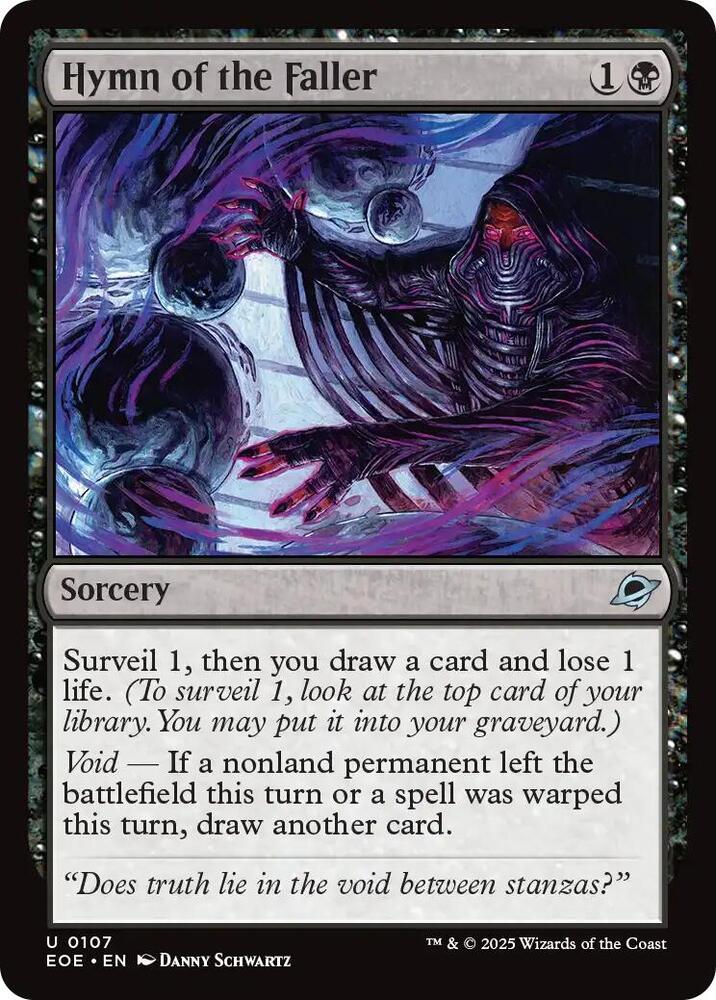 Magic: The Gathering Cards Edge of Eternities Hymn of the Faller  U