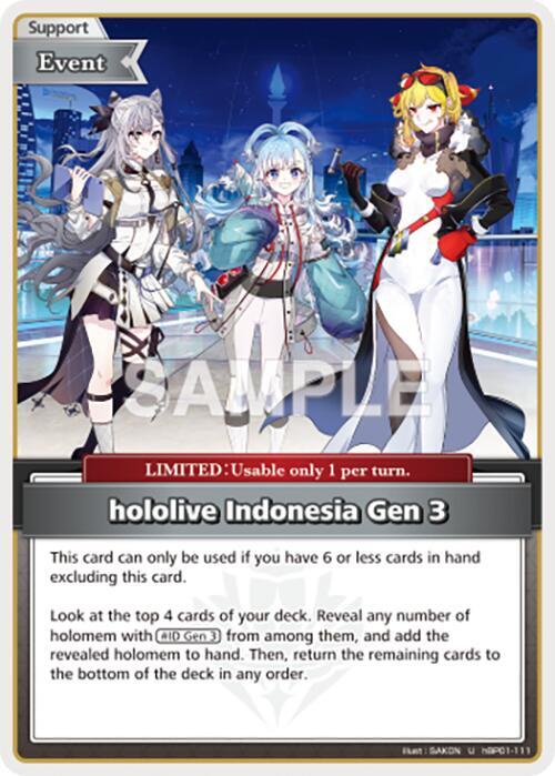hololive OFFICIAL CARD GAME Blooming Radiance hololive Indonesia Gen (U) hBP01-111 Uncommon Near Mint
