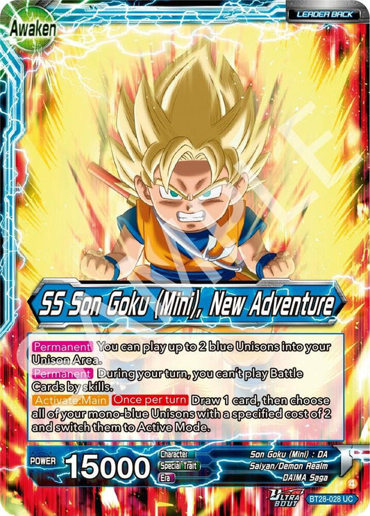 Dragon Ball Super: Masters Prismatic Clash Son Goku (Mini) // SS Son Goku (Mini), New Adventure BT28-028 Uncommon