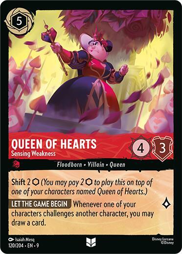 Disney Lorcana Fabled Queen of Hearts - Sensing Weakness 120/204 Uncommon