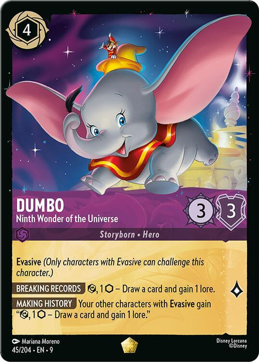 Disney Lorcana Fabled Dumbo - Ninth Wonder of the Universe 45/204 Legendary