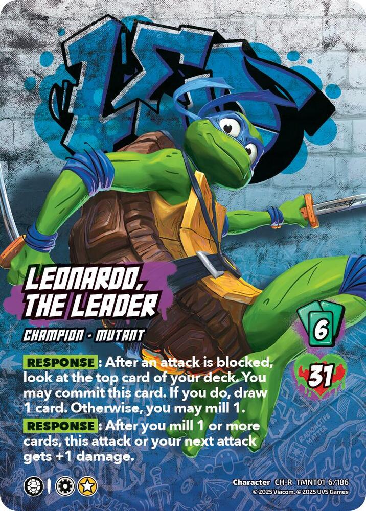 UniVersus Teenage Mutant Ninja Turtles Leonardo, the Leader TMNT01 6/186 Character Rare